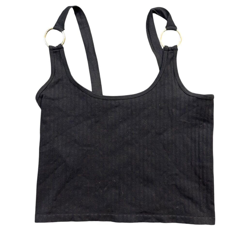 Bella Seamless Tank Top Women's M/Large Black Stretched Cropped Ribbed Classic